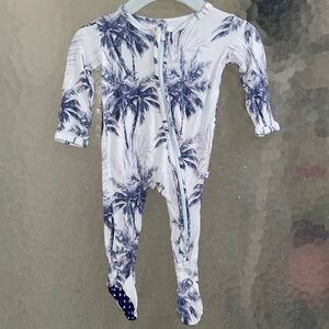 Posh peanut Palm trees Bamboo Sleeper Newborn Romper Vacation